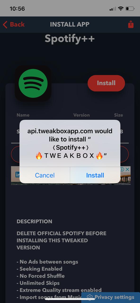 DOWNLOAD SPOTIFY++ ON Ios
