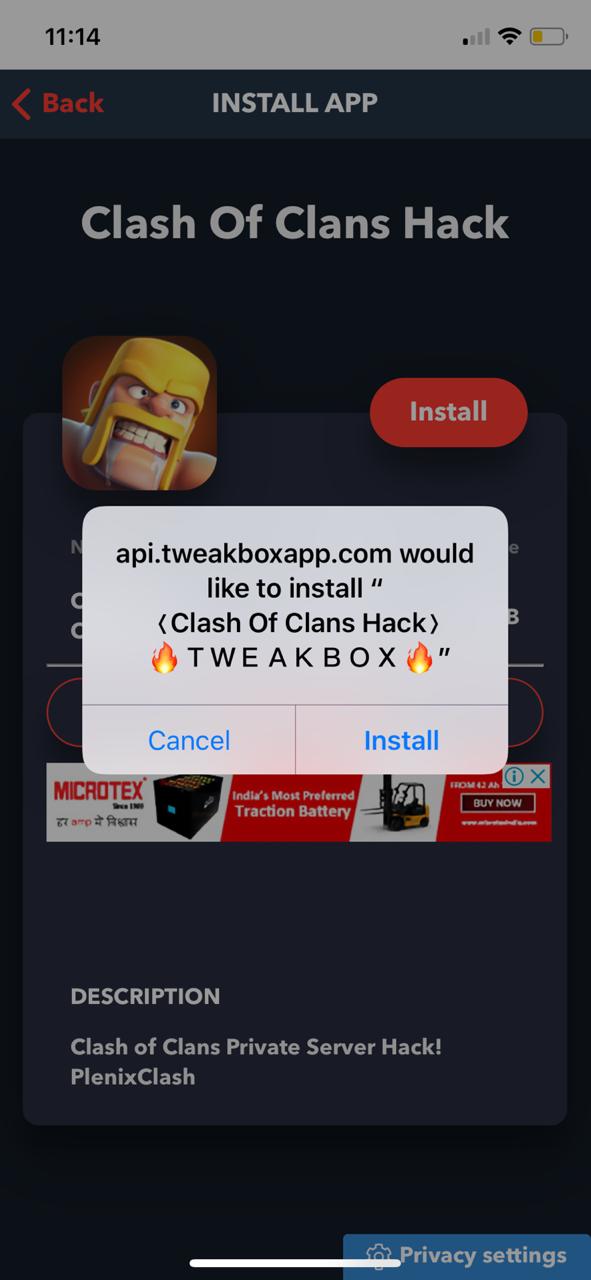 Install Clash of Clans Hack Tweakbox