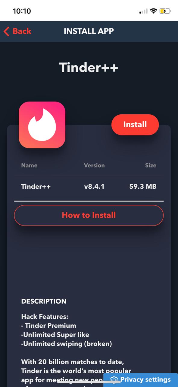 Tinder++ Hack iOS 2019 (Premium, Tinder Plus, Tinder Gold) Download. 