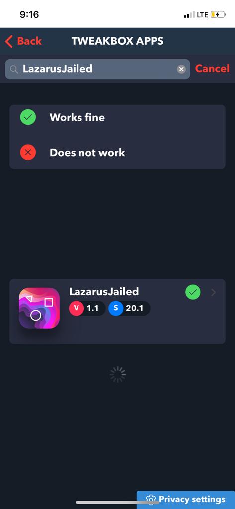 LazarusJailed - iOS - TweakBox