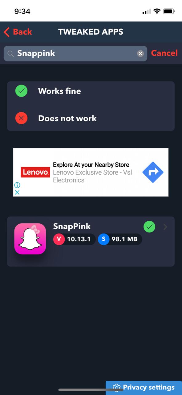 Tap on Install Snap Pink App