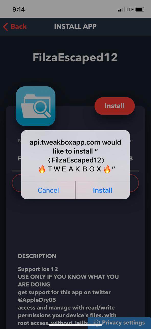 updated filzaescaped on ios