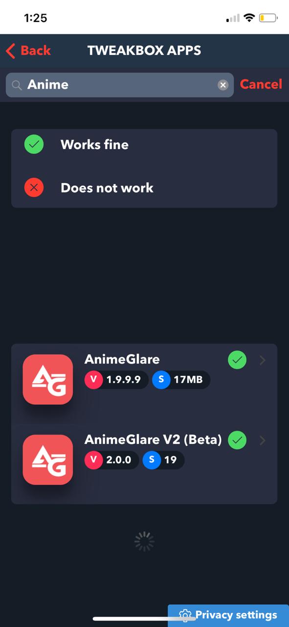 AnimeGlare v2 on iOS
