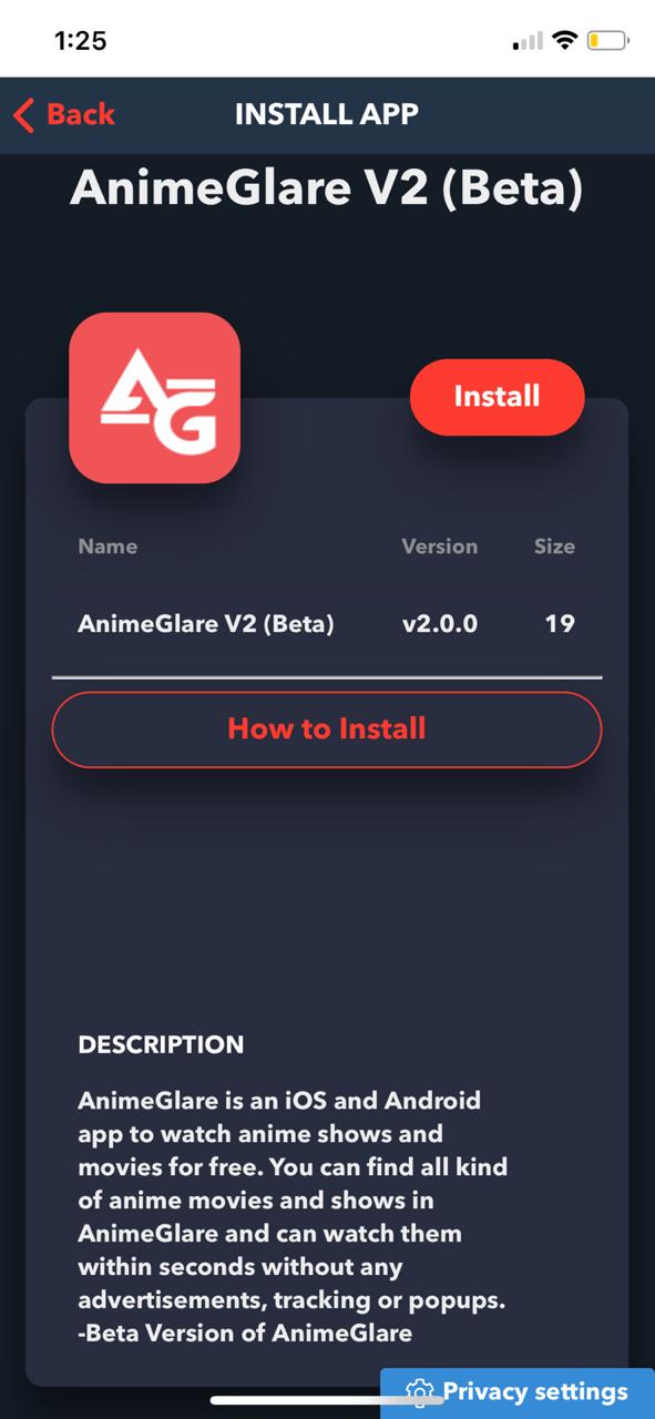 Download the latest AnimeGlare v2 on iOS