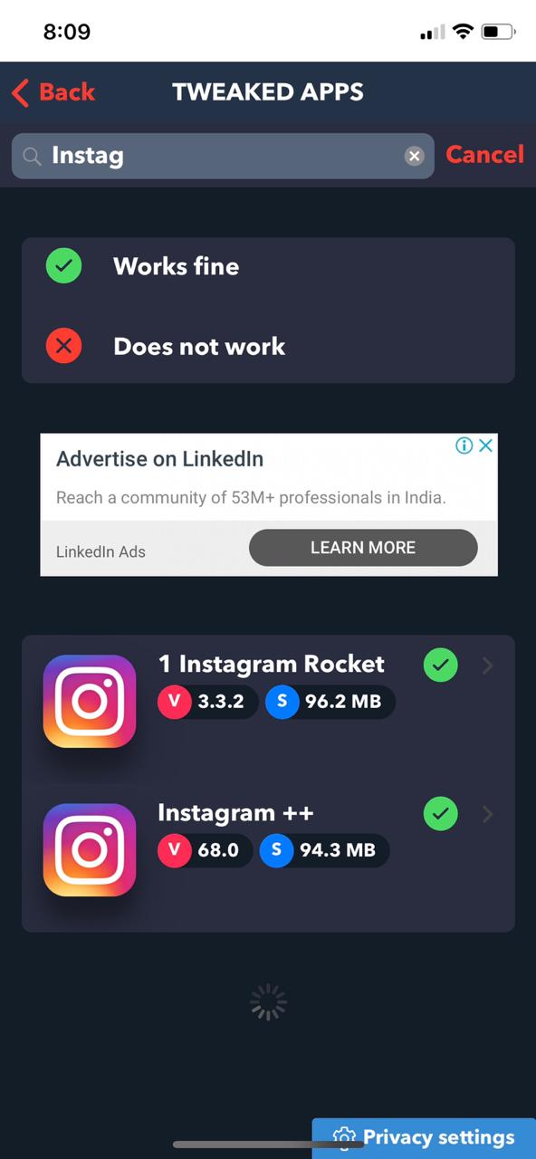 Instagram plus iOS TweakBox