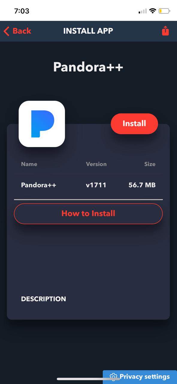 Pandora++ on iOS using TweakBox