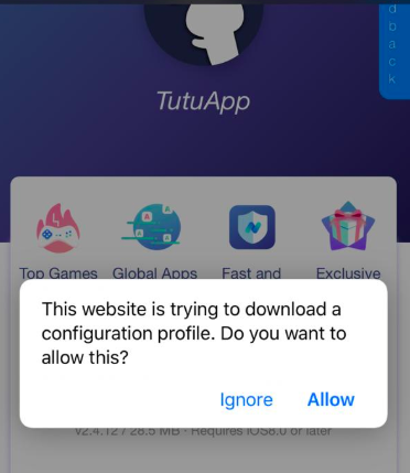 Allow TuTuApp Lite iOS App