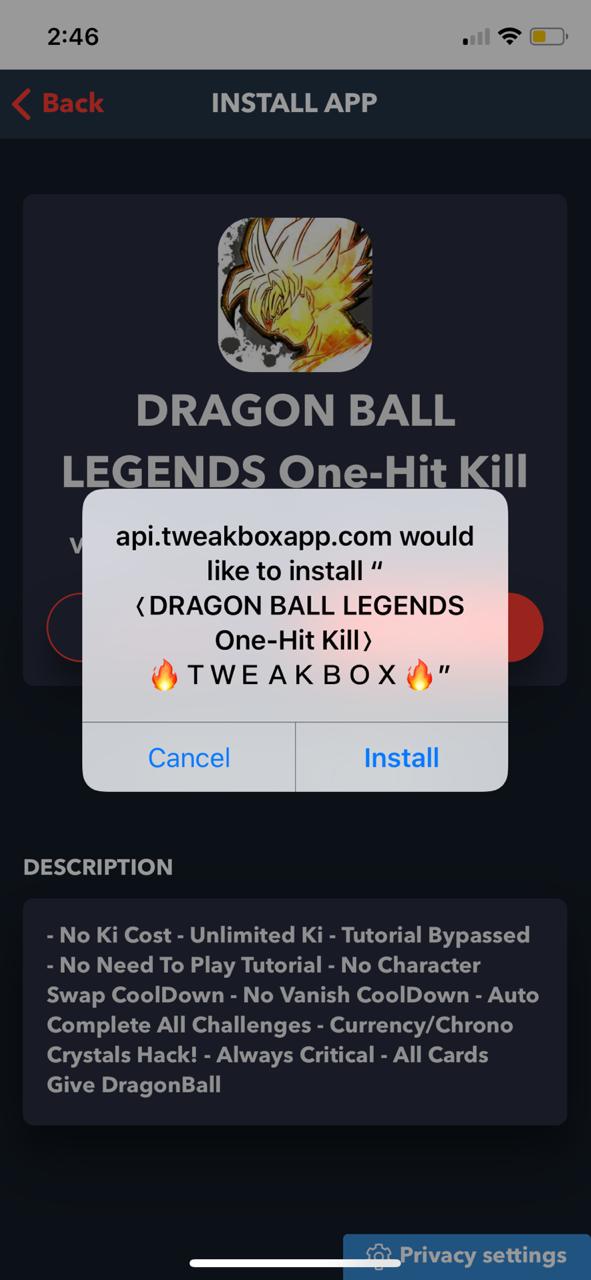 Dragon Ball Legends One-Hit Kill on iOS