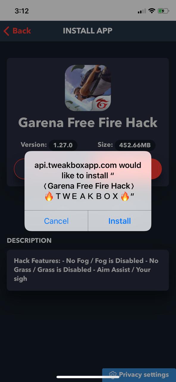 Garena Free Fire Hack iOS - TweakBox