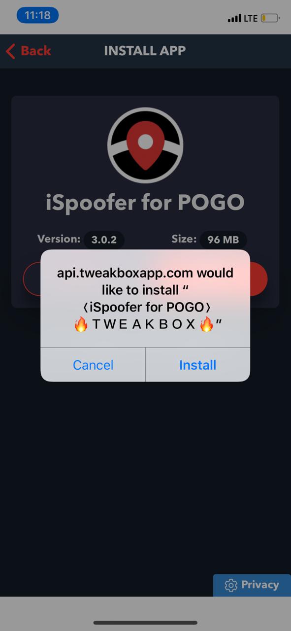 Install iSpoofer for POGO
