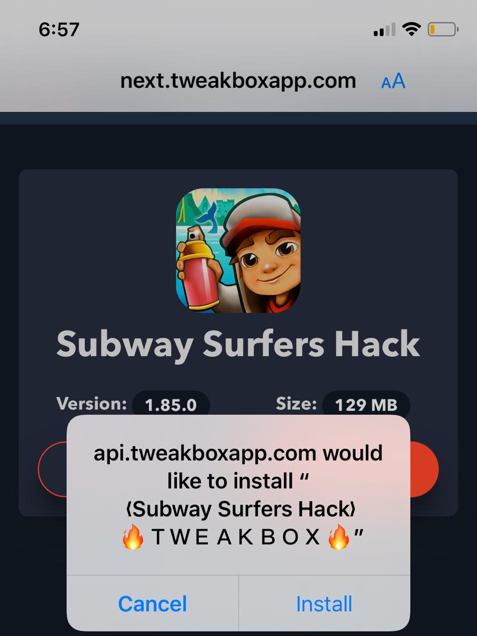 Install Subway surfers hack