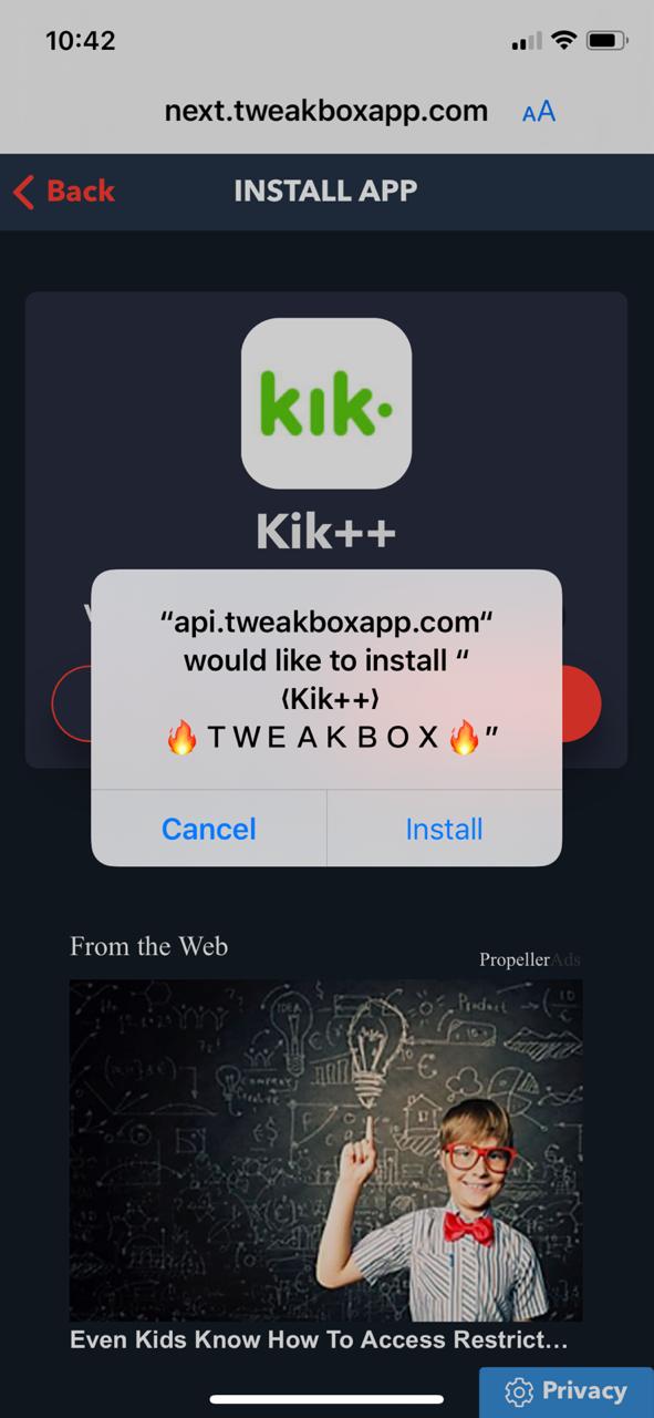 Install "Kik++" on iOS - TweakBox App
