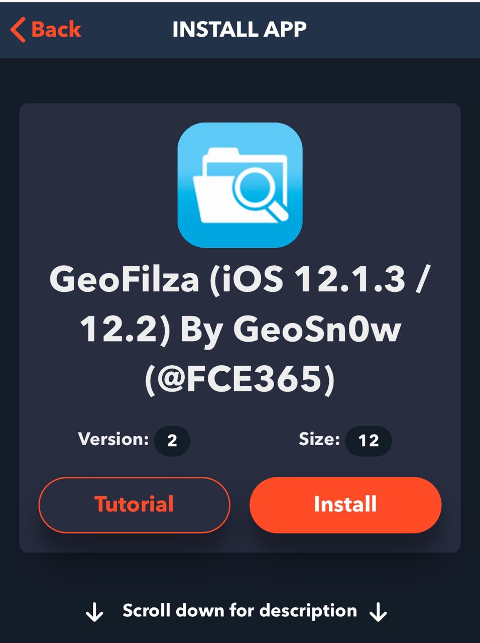 Install GeoFilza on iOS