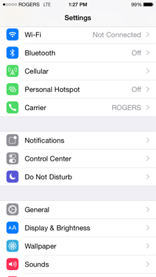 go settings of your ios device